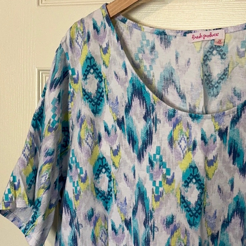 Vintage 2X Fresh Produce T-Shirt-Dress w pockets EUC - Picture 2 of 4